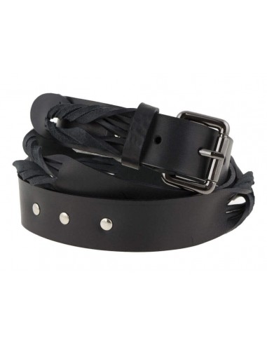 LATICCI Cintura Rockstar con Borchie Argento in Pelle Pieno Fiore 3,8 cm di Larghezza