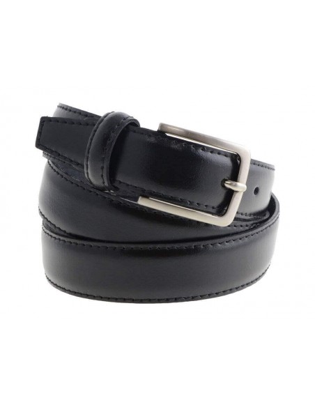 Cintura uomo in pelle nera classica elegante 3 cm artigianale