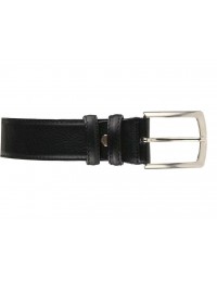 Cintura uomo elegante in pelle di vitello nera classica 3,5 cm