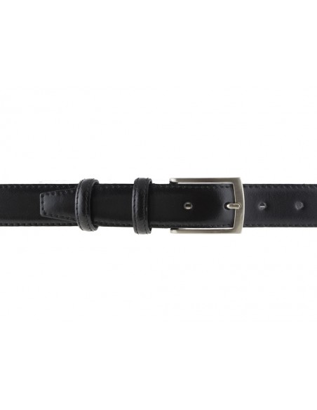 Cintura uomo in pelle nera classica elegante 3 cm artigianale
