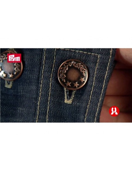 Bottoni a pressione in metallo Prym con alloro per jeans da 17 mm