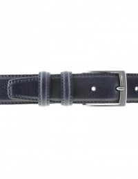 Cintura uomo elegante in pelle di vitello blu scuro classica 3,5 cm