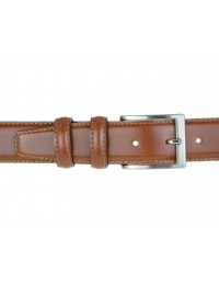 Cintura in pelle semi lucida marrone da cerimonia 3,5 cm