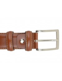 Cintura in pelle semi lucida marrone da cerimonia 3,5 cm