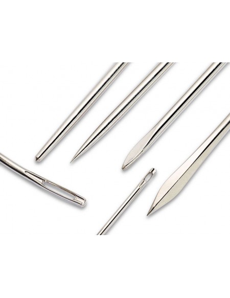 Aghi per da cucire a mano Prym per pelle cuoio misura 9 con punta triangolare 0,60 x 32 mm 