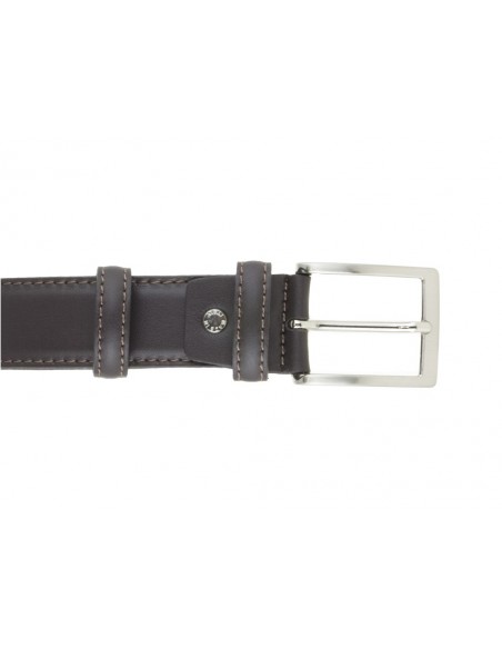 Cintura uomo elegante in pelle di vitello testa di moro classica 3,5 cm