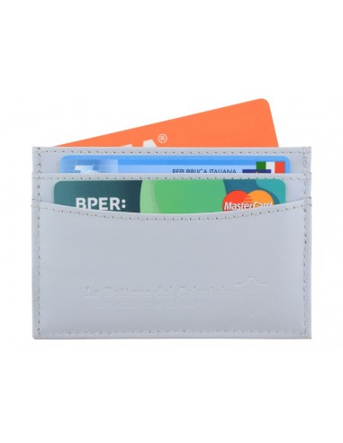 Porta carte di credito da uomo in pelle grigio chiaro