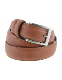 Cintura uomo elegante in pelle di vitello marrone chiaro classica 3,5 cm