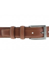 Cintura uomo elegante in pelle di vitello marrone chiaro classica 3,5 cm