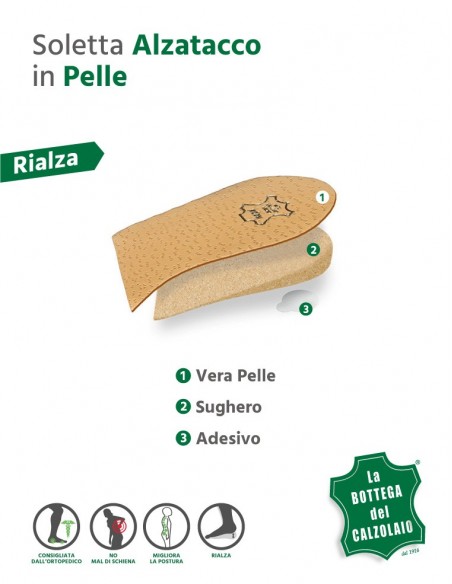 Solette rialzanti in sughero da 5 mm per scarpe