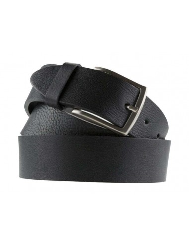 Cintura uomo in cuoio nero da 4 cm