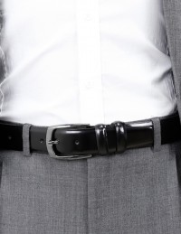 Cintura uomo nera lucida elegante