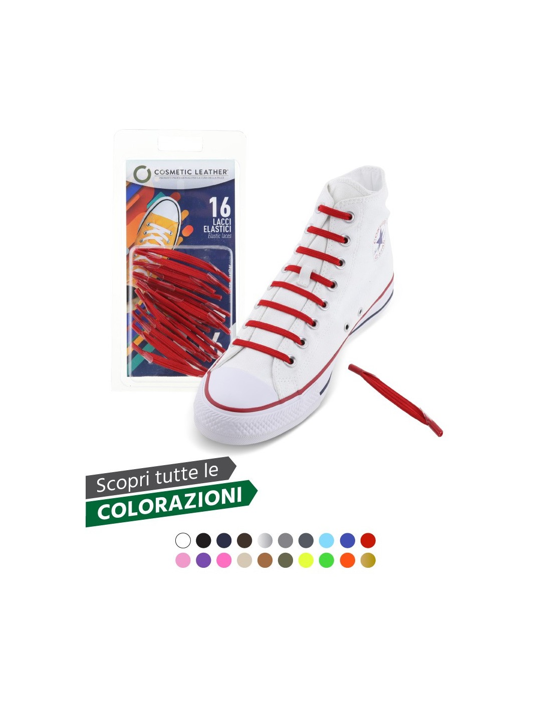 Lacci elastici per scarpe running 16 lacci di oltre 20 colori Lacci elastici per scarpe running 16 lacci di oltre 20 colori