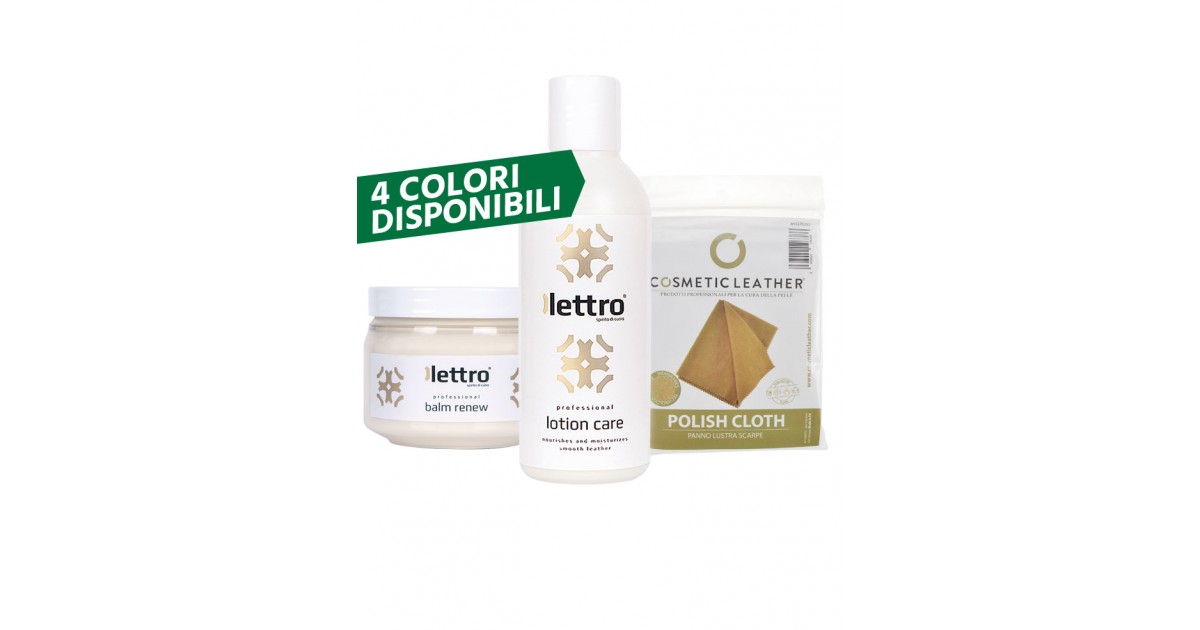 KIT PULIZIA CURA LUCIDO CREMA SPAZZOLA PANNO SCARPE PELLE PRESTIGE VARI  COLORI : Cocco Pelletterie