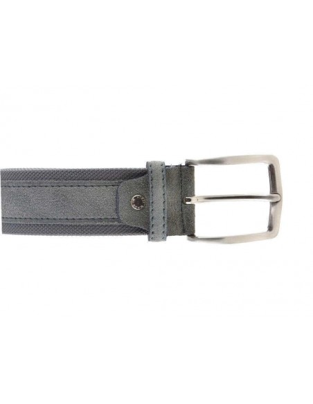 Cintura uomo tela e camoscio da 4 cm artigianale grigio chiaro e grigio chiaro