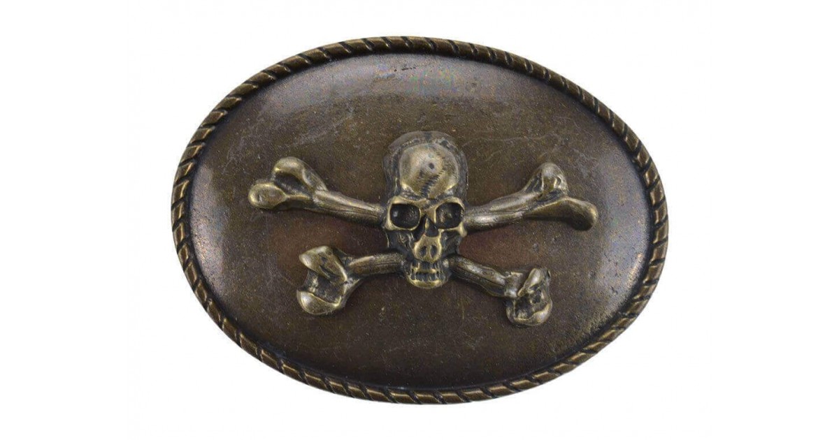 Accessori Cinture e bretelle Fibbie per cinture Fibbia cintura in bronzo Ram Skull 