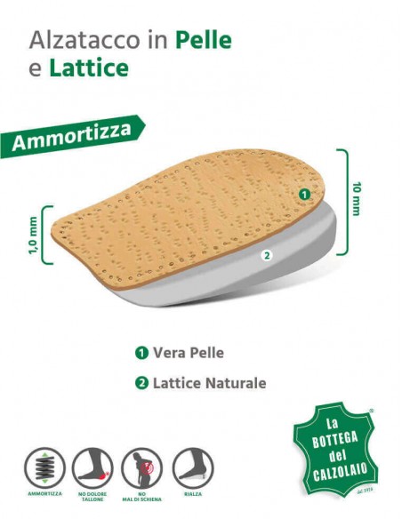 Alzatacco cuscinetto in lattice ammortizzante 1 cm per uomo e donna