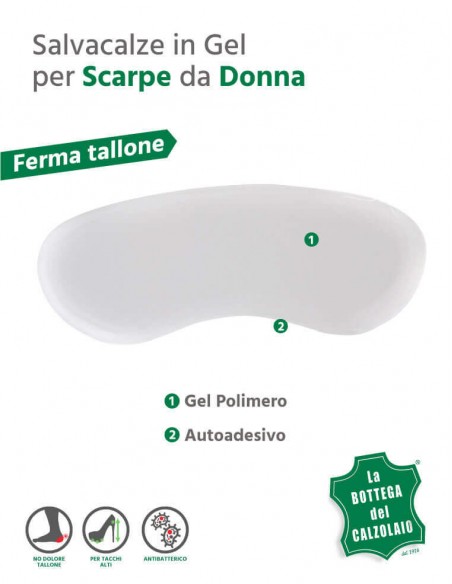 Salva tallone in gel trasparente per scarpe 2 pz