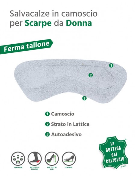 Salva tallone lattice e camoscio adesivo per scarpe 2 pz