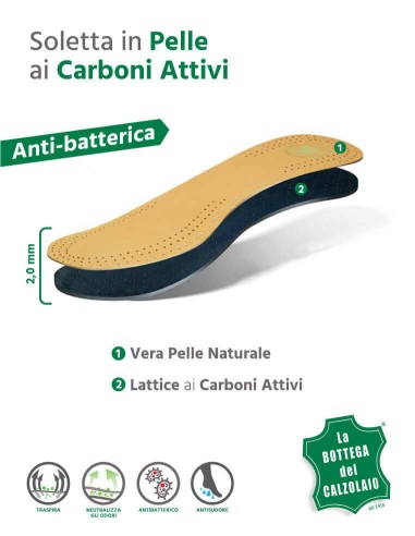 Solette scarpe in cuoio anti sudore e anti odore per scarpe uomo donna