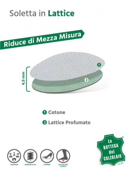 Mezza soletta in lattice e cotone 2 pz