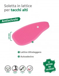 Cuscinetto antiscivolo in lattice rosa per scarpe con tacco alto  2 pz