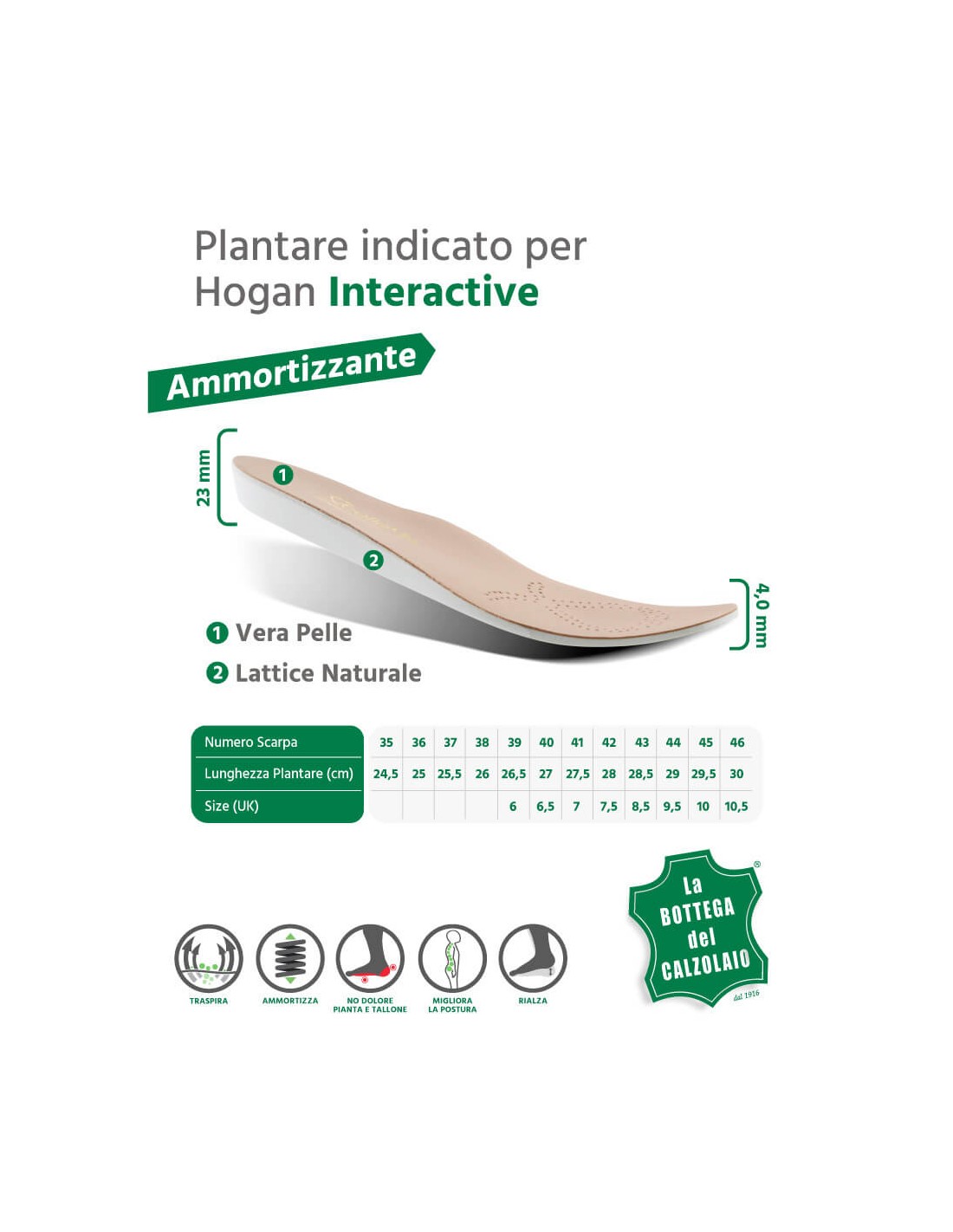 Plantari di ricambio per scarpe Hogan | Solette per Hogan Interactive